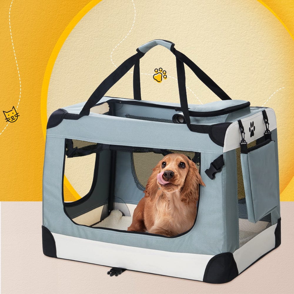 i.Pet Pet Care > Cat Supplies > Cat Carriers & Crates i.Pet Pet Carrier Soft Crate Dog Cat Travel 70x52CM Portable Foldable Car Large