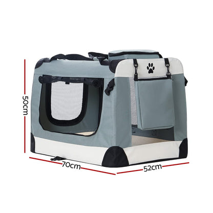 i.Pet Pet Care > Cat Supplies > Cat Carriers & Crates i.Pet Pet Carrier Soft Crate Dog Cat Travel 70x52CM Portable Foldable Car Large