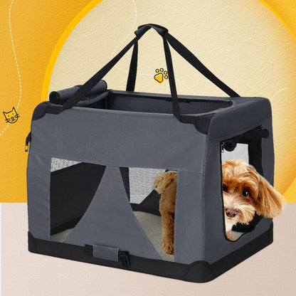 i.Pet Pet Care > Cat Supplies > Cat Carriers & Crates i.Pet Pet Carrier Soft Crate Dog Cat Travel 82x58CM Portable Foldable Car XL
