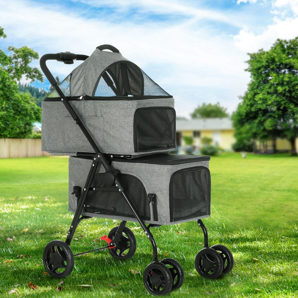 i.Pet Pet Care > Cat Supplies > Cat Carriers & Crates i.Pet Pet Stroller 2-tier Dog Pram Large Cat Carrier Travel Pushchair Foldable
