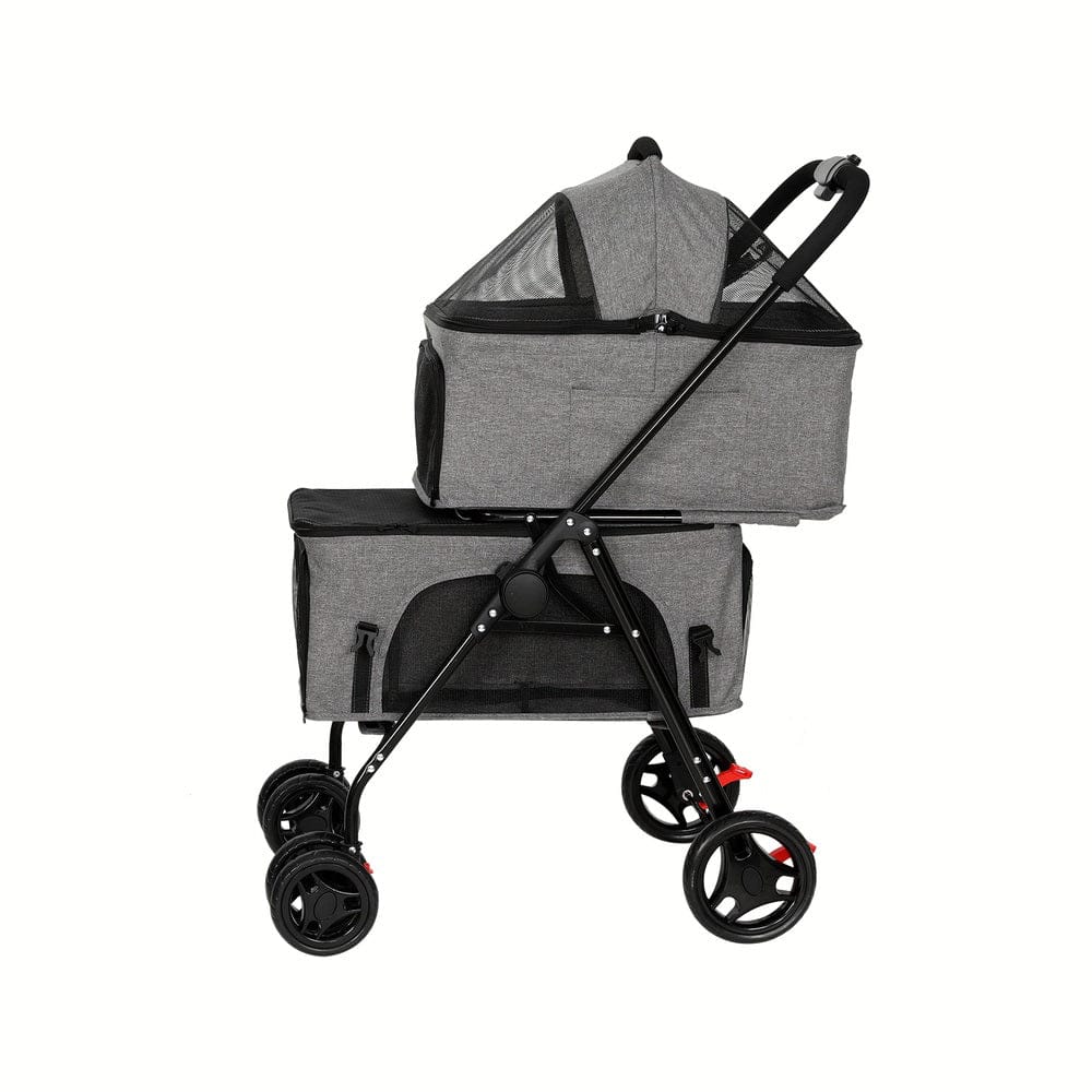 i.Pet Pet Care > Cat Supplies > Cat Carriers & Crates i.Pet Pet Stroller 2-tier Dog Pram Large Cat Carrier Travel Pushchair Foldable