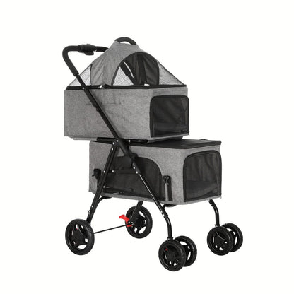 i.Pet Pet Care > Cat Supplies > Cat Carriers & Crates i.Pet Pet Stroller 2-tier Dog Pram Large Cat Carrier Travel Pushchair Foldable