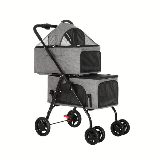i.Pet Pet Care > Cat Supplies > Cat Carriers & Crates i.Pet Pet Stroller 2-tier Dog Pram Large Cat Carrier Travel Pushchair Foldable