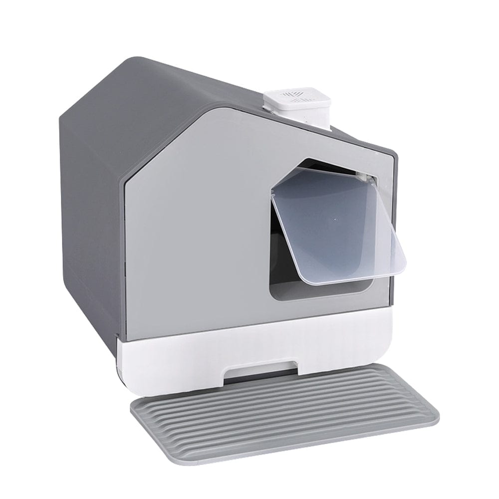 i.Pet Pet Care > Cat Supplies > Cat Litter i.Pet Cat Litter Box Large Tray Kitty Toilet Enclosed Cat Litter Box Hooded Scoop Mat Grey
