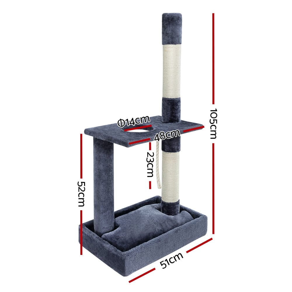 i.Pet Pet Care > Cat Supplies > Cat Scratching Posts i.Pet Cat Tree 102cm Scratching Post Tower Scratcher Condo House Board Grey