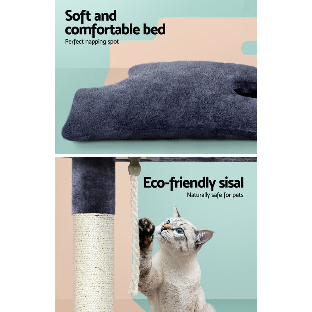 i.Pet Pet Care > Cat Supplies > Cat Scratching Posts i.Pet Cat Tree 102cm Scratching Post Tower Scratcher Condo House Board Grey