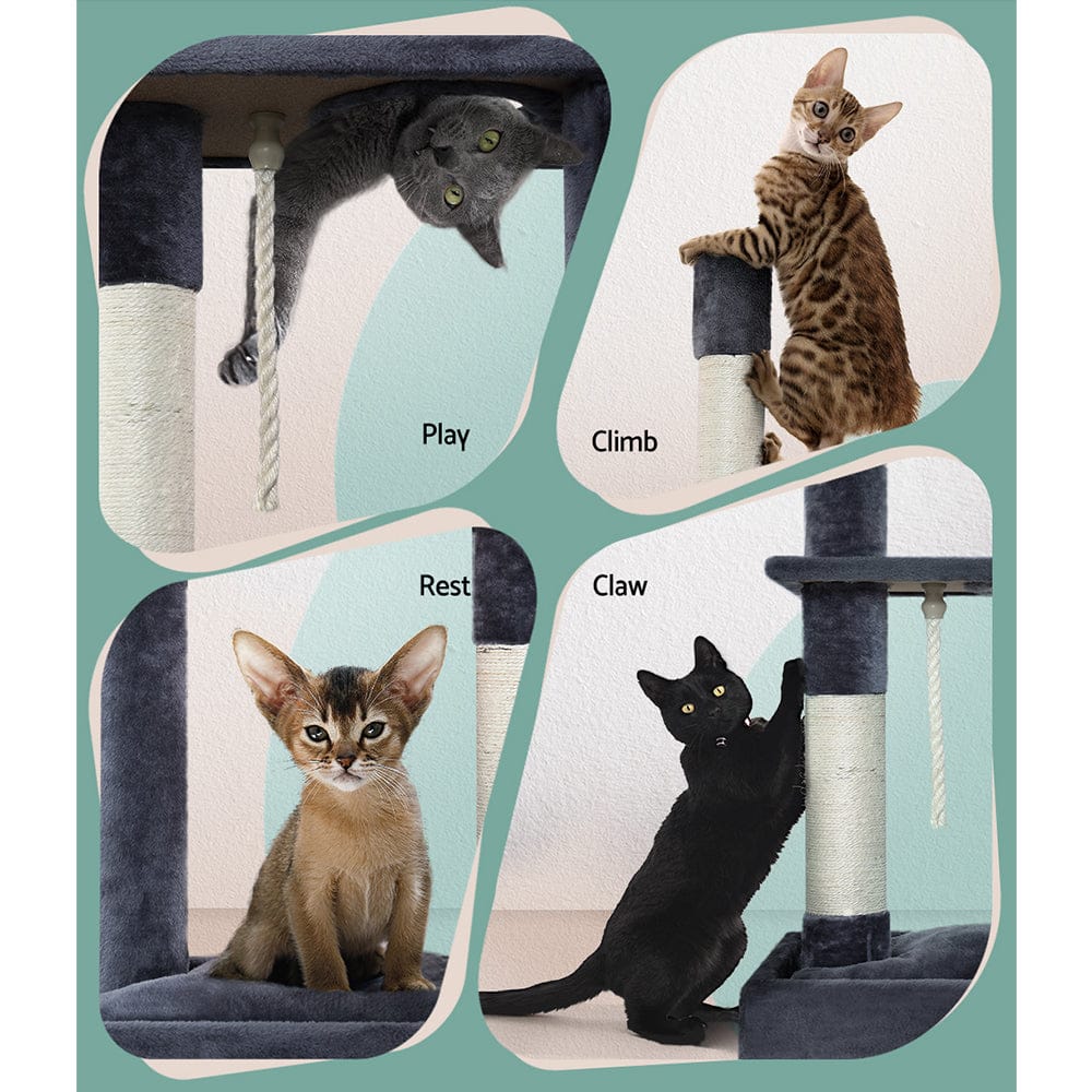 i.Pet Pet Care > Cat Supplies > Cat Scratching Posts i.Pet Cat Tree 102cm Scratching Post Tower Scratcher Condo House Board Grey