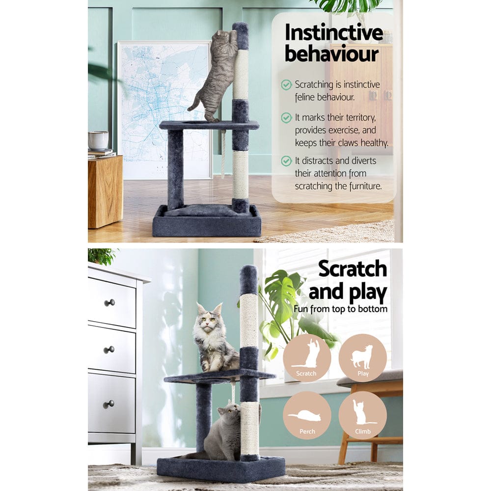 i.Pet Pet Care > Cat Supplies > Cat Scratching Posts i.Pet Cat Tree 102cm Scratching Post Tower Scratcher Condo House Board Grey