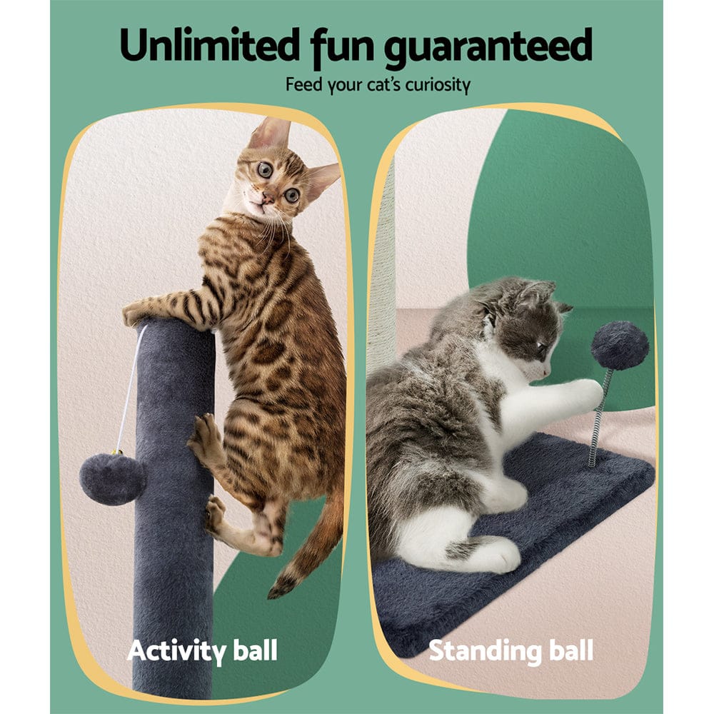 i.Pet Pet Care > Cat Supplies > Cat Scratching Posts i.Pet Cat Tree 105cm Scratching Post Scratcher Tower Condo House Hanging toys Grey