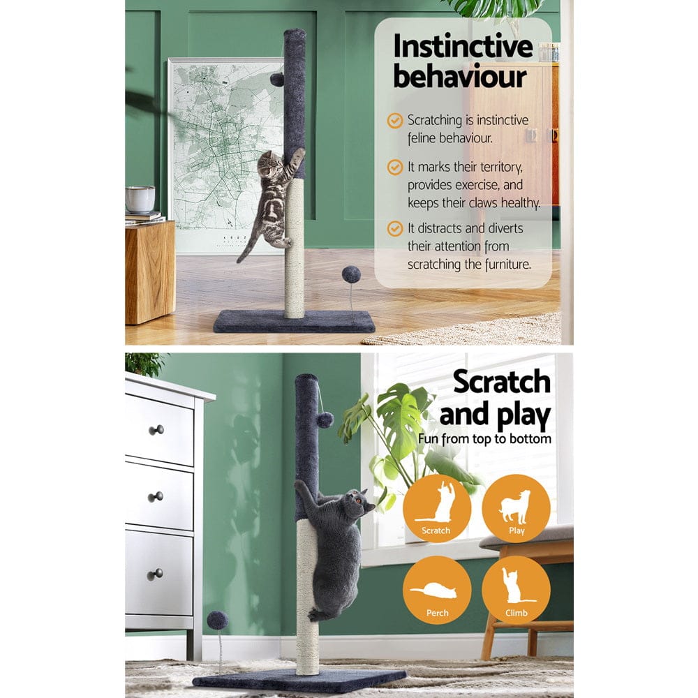 i.Pet Pet Care > Cat Supplies > Cat Scratching Posts i.Pet Cat Tree 105cm Scratching Post Scratcher Tower Condo House Hanging toys Grey