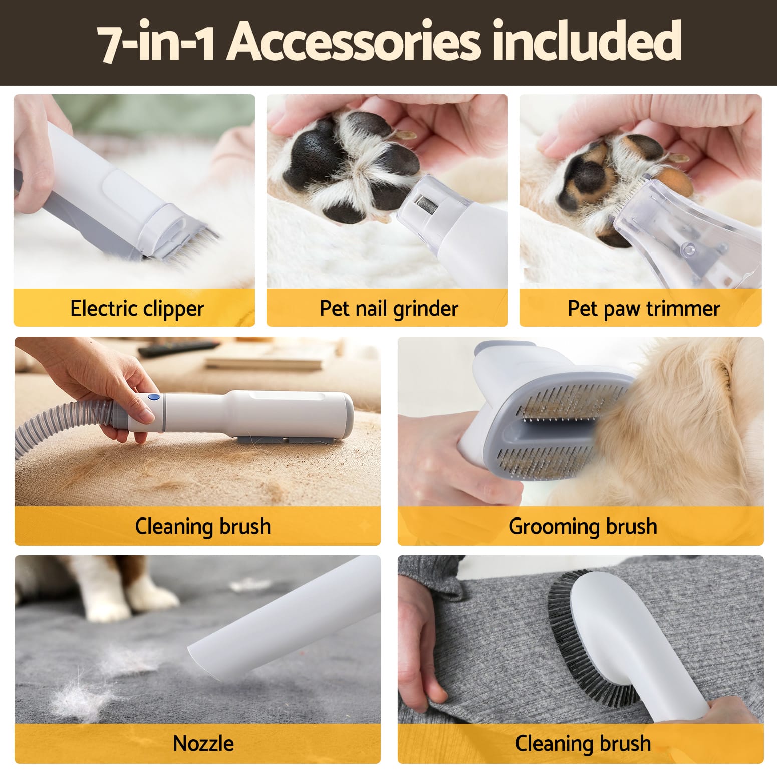 i.Pet Pet Care > Cleaning & Maintenance > Pet Grooming Supplies i.Pet Pet Grooming Kit Vacuum Dog Cat Hair Dryer Remover Clipper Brushes Cleaning