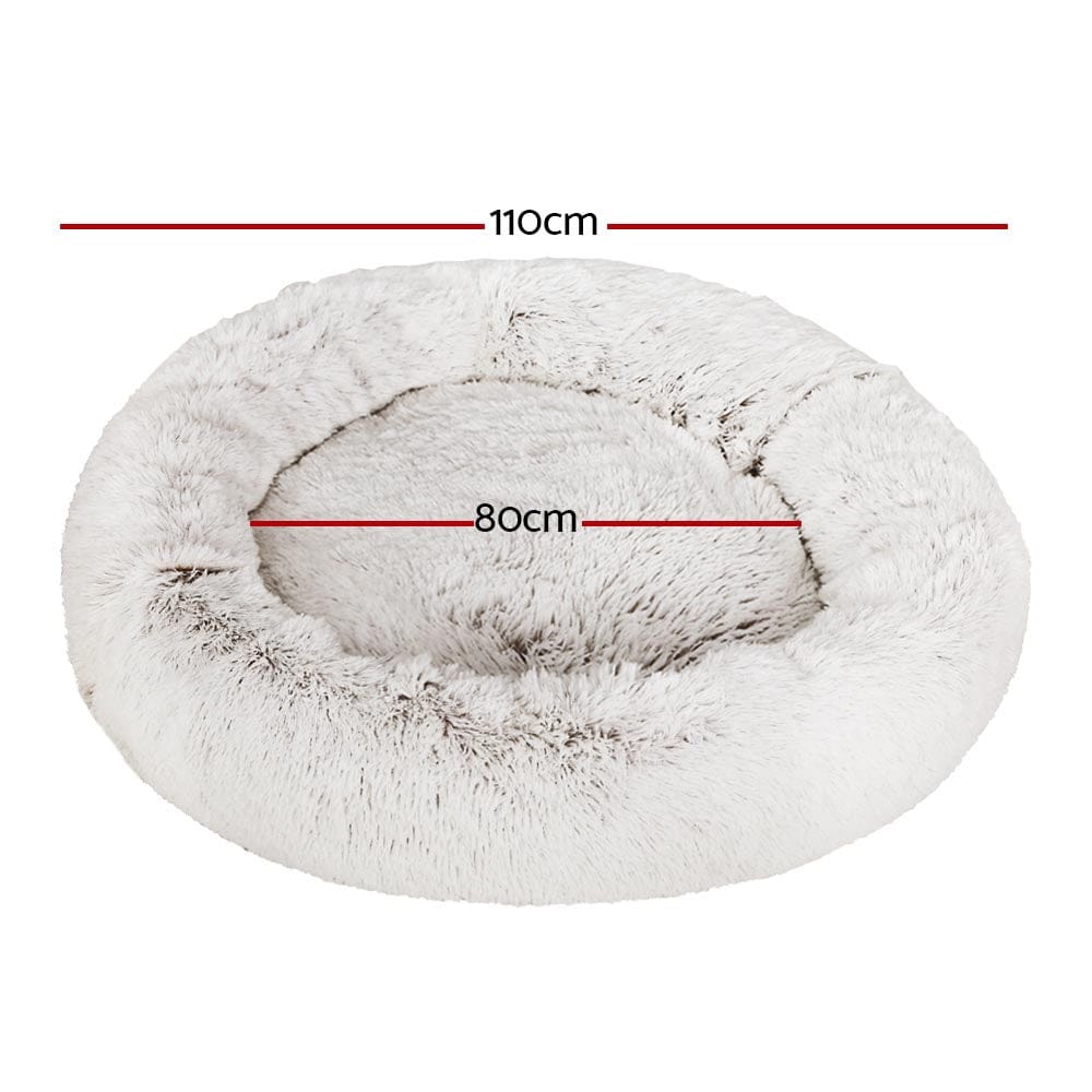 i.Pet Pet Care > Dog Supplies > Dog Beds i.Pet Pet Bed Dog Cat 110cm Calming Extra Large Soft Plush White Brown