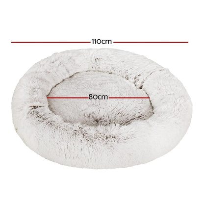 i.Pet Pet Care > Dog Supplies > Dog Beds i.Pet Pet Bed Dog Cat 110cm Calming Extra Large Soft Plush White Brown