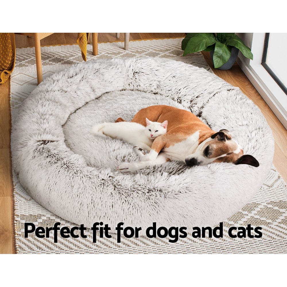 i.Pet Pet Care > Dog Supplies > Dog Beds i.Pet Pet Bed Dog Cat 110cm Calming Extra Large Soft Plush White Brown
