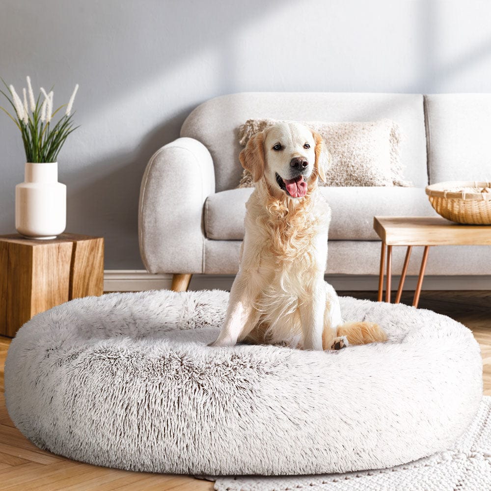 i.Pet Pet Care > Dog Supplies > Dog Beds i.Pet Pet Bed Dog Cat 110cm Calming Extra Large Soft Plush White Brown