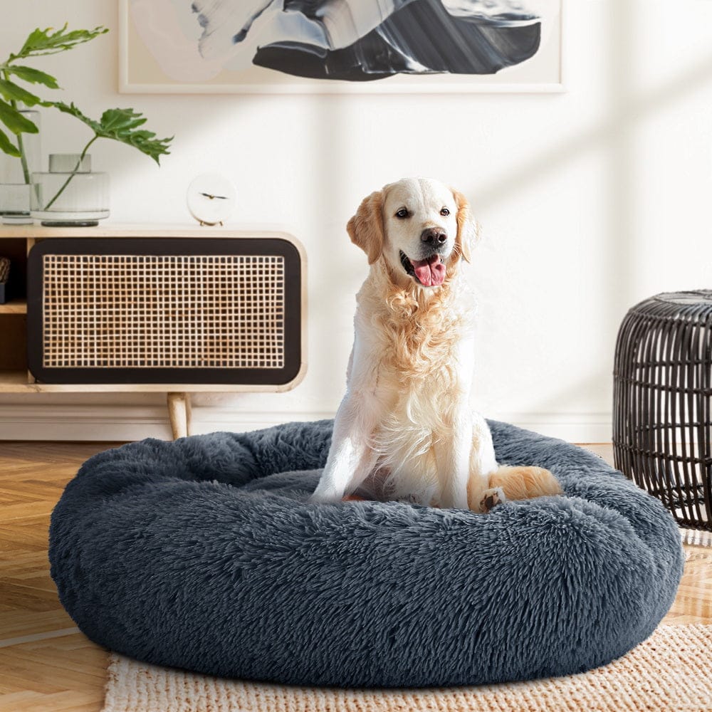i.Pet Pet Care > Dog Supplies > Dog Beds i.Pet Pet Bed Dog Cat 90cm Large Calming Soft Plush Bed Dark Grey