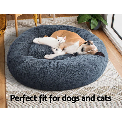 i.Pet Pet Care > Dog Supplies > Dog Beds i.Pet Pet Bed Dog Cat 90cm Large Calming Soft Plush Bed Dark Grey