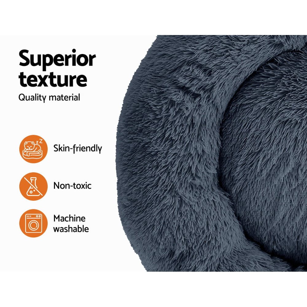 i.Pet Pet Care > Dog Supplies > Dog Beds i.Pet Pet Bed Dog Cat 90cm Large Calming Soft Plush Bed Dark Grey