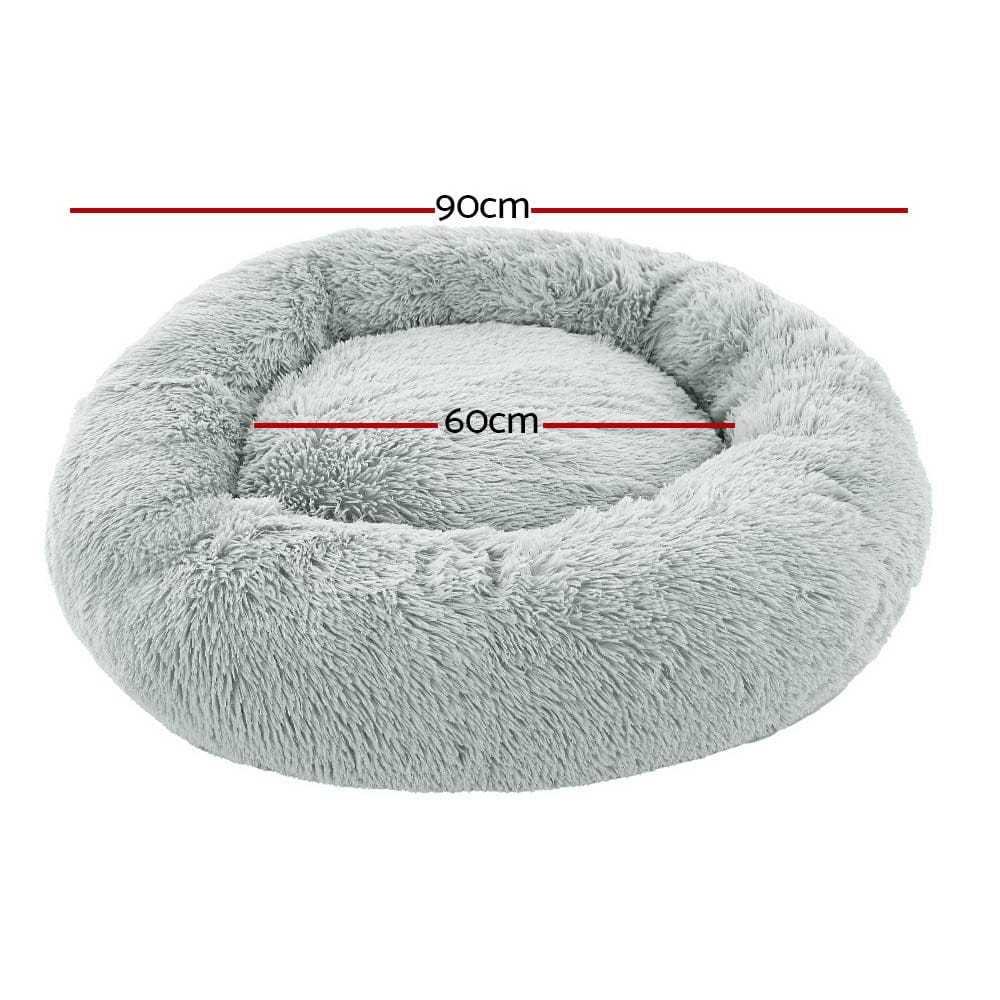 i.Pet Pet Care > Dog Supplies > Dog Beds i.Pet Pet Bed Dog Cat 90cm Large Calming Soft Plush Light Grey