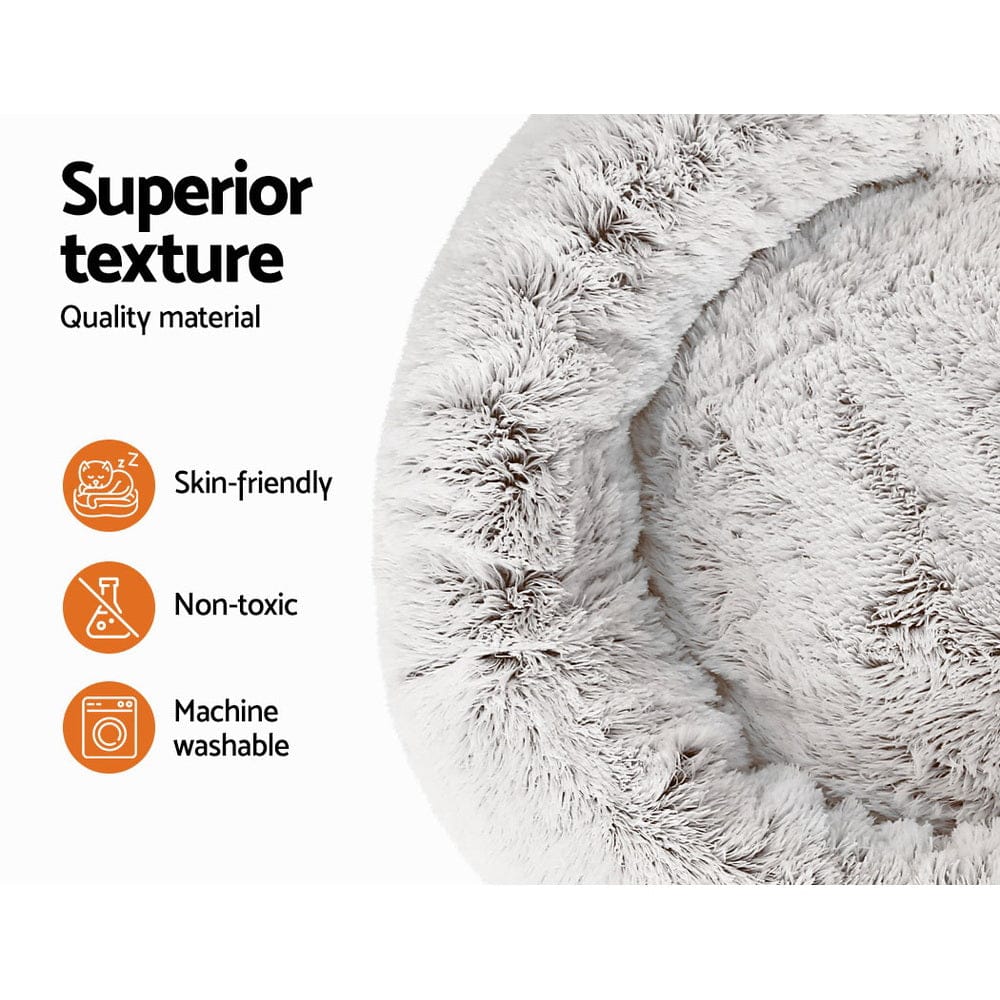 i.Pet Pet Care > Dog Supplies > Dog Beds i.Pet Pet Bed Dog Cat 90cm Large Calming Soft Plush White Brown