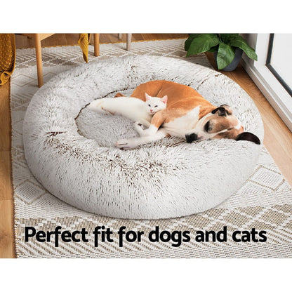 i.Pet Pet Care > Dog Supplies > Dog Beds i.Pet Pet Bed Dog Cat 90cm Large Calming Soft Plush White Brown