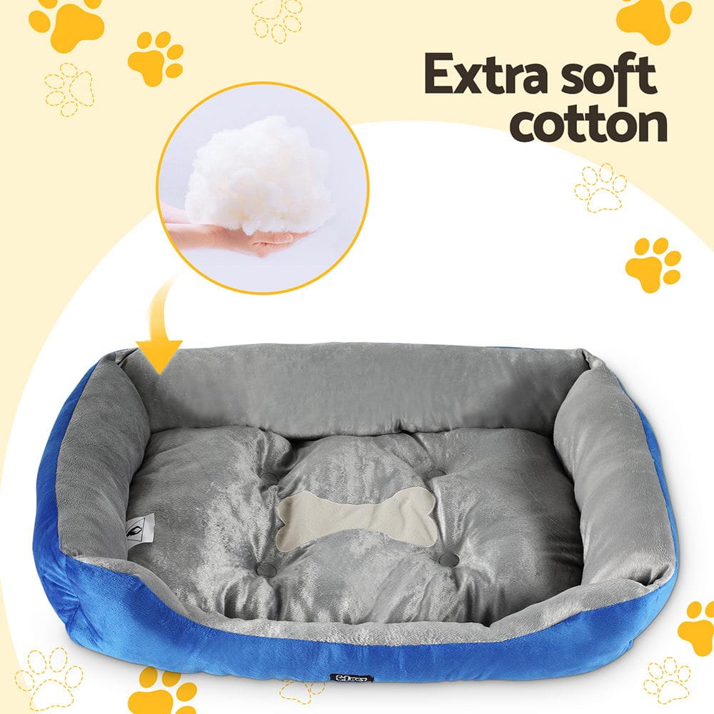 i.Pet Pet Care > Dog Supplies > Dog Beds i.Pet Pet Bed Dog Cat Calming Soft Mat Sleeping Comfy Plush Cave Washable Blue
