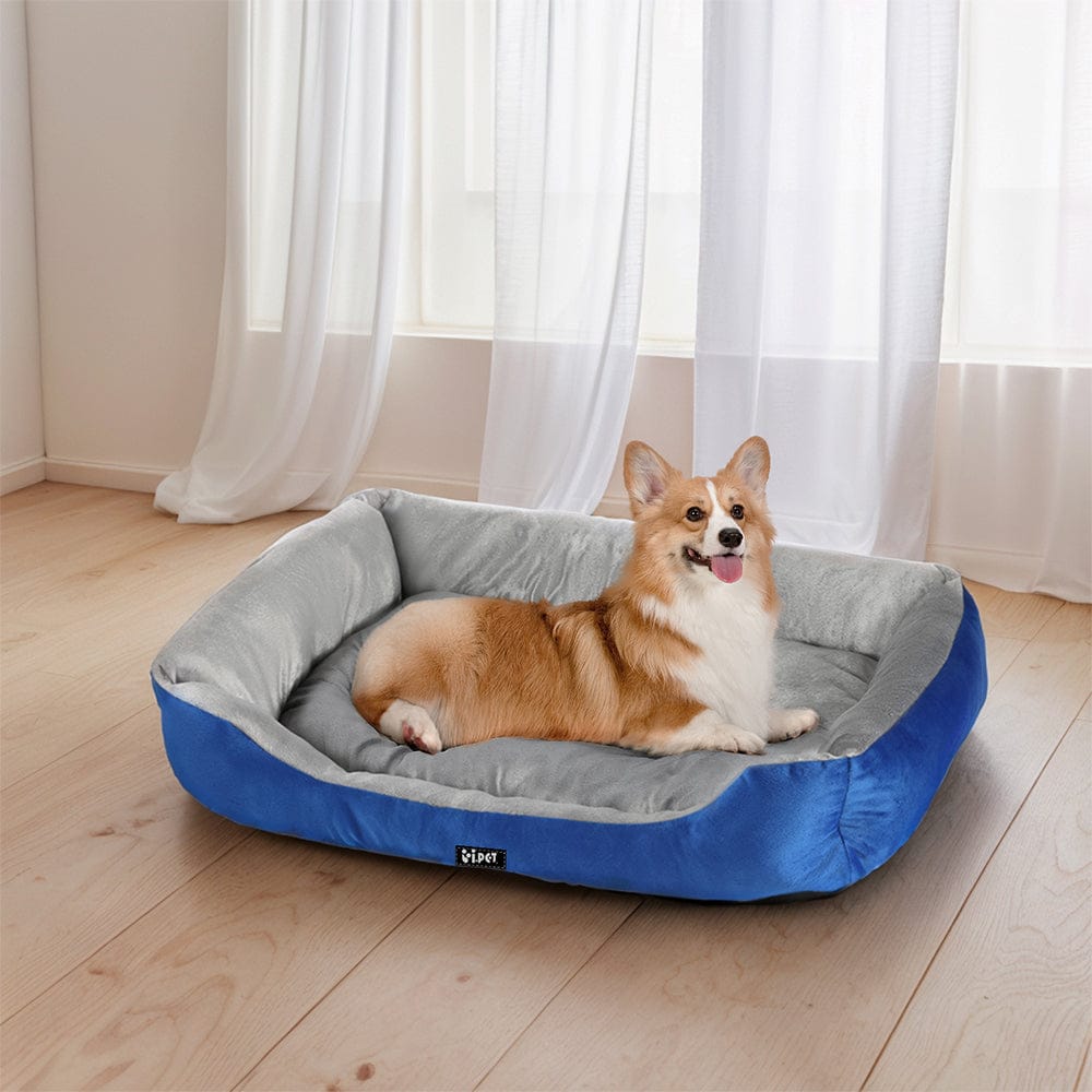 i.Pet Pet Care > Dog Supplies > Dog Beds i.Pet Pet Bed Dog Cat Calming Soft Mat Sleeping Comfy Plush Cave Washable Blue