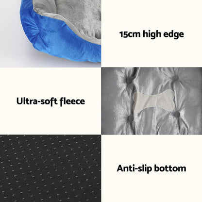 i.Pet Pet Care > Dog Supplies > Dog Beds i.Pet Pet Bed Dog Cat Calming Soft Mat Sleeping Comfy Plush Cave Washable Blue
