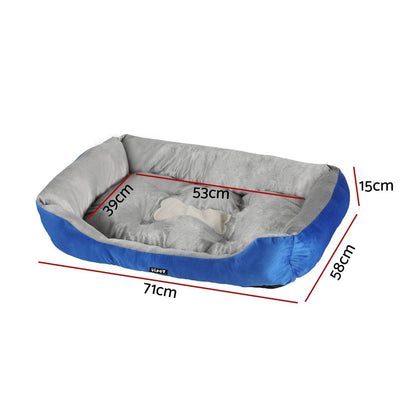 i.Pet Pet Care > Dog Supplies > Dog Beds i.Pet Pet Bed Dog Cat Calming Soft Mat Sleeping Comfy Plush Cave Washable Blue