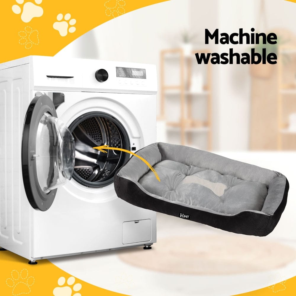 i.Pet Pet Care > Dog Supplies > Dog Beds i.Pet Pet Bed Dog Cat Calming Soft Sleeping Comfy Plush Mat Cave Washable Black