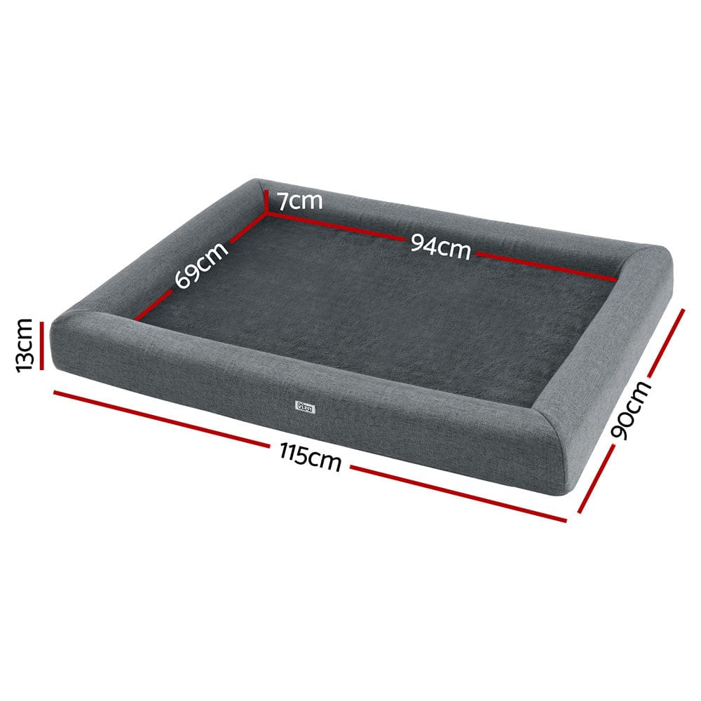 i.Pet Pet Care > Dog Supplies > Dog Beds i.Pet Pet Bed Dog Cat Extra Large Calming Soft Sofa Cushion Egg Crate Washable Grey