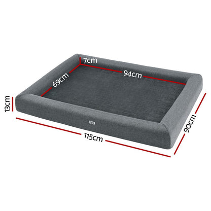 i.Pet Pet Care > Dog Supplies > Dog Beds i.Pet Pet Bed Dog Cat Extra Large Calming Soft Sofa Cushion Egg Crate Washable Grey