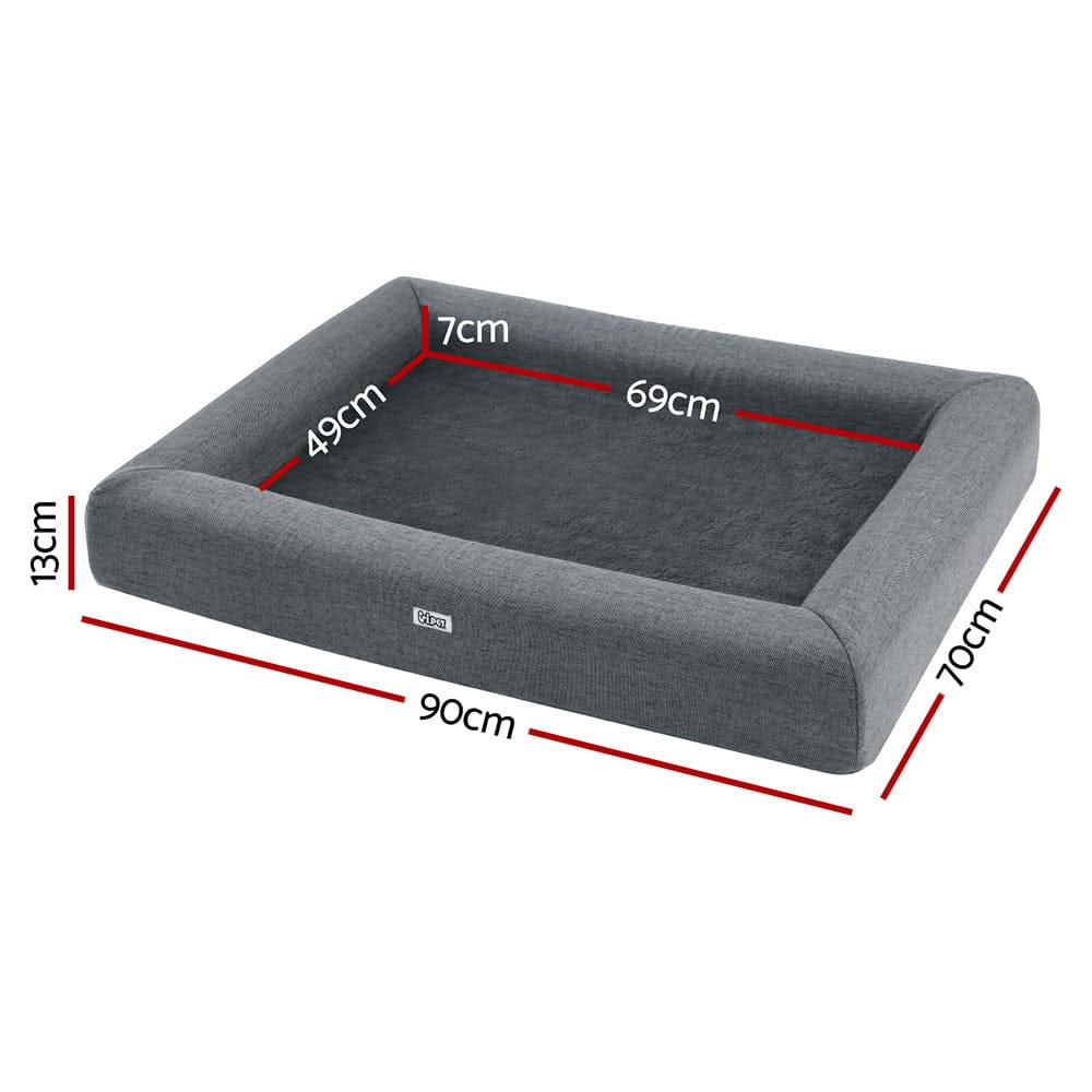 i.Pet Pet Care > Dog Supplies > Dog Beds i.Pet Pet Bed Dog Cat Large Calming Soft Sofa Cushion Egg Crate Washable Grey