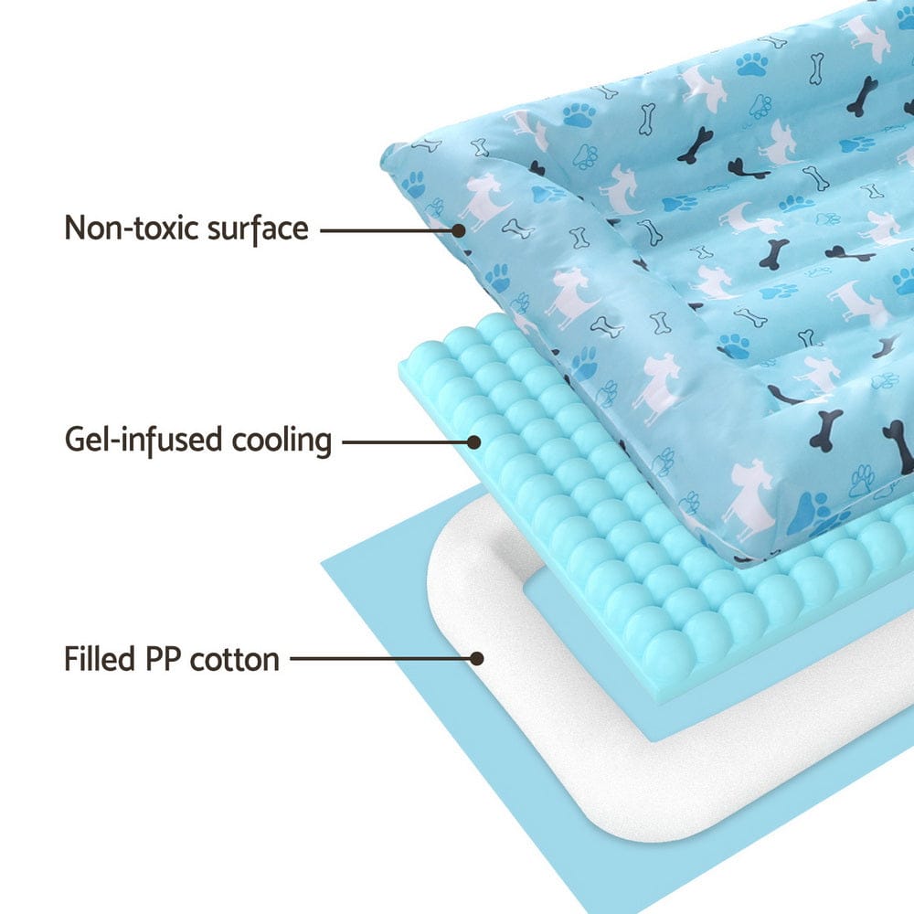 i.Pet Pet Care > Dog Supplies > Dog Beds i.Pet Pet Cooling Mat Gel Dog Cat Self-cool Puppy Pad Large Bed Summer Blue