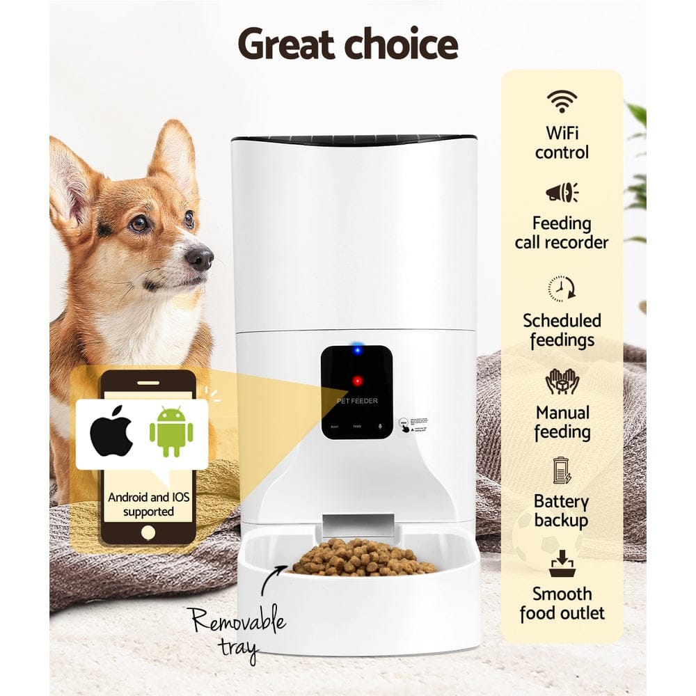 i.Pet Pet Care > Dog Supplies > Dog Bowls, Feeders & Waterers i.Pet Automatic Pet Feeder 9L Wifi Auto Dog Cat Feeder Smart Food Dispenser Timer