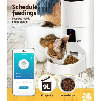 i.Pet Pet Care > Dog Supplies > Dog Bowls, Feeders & Waterers i.Pet Automatic Pet Feeder 9L Wifi Auto Dog Cat Feeder Smart Food Dispenser Timer
