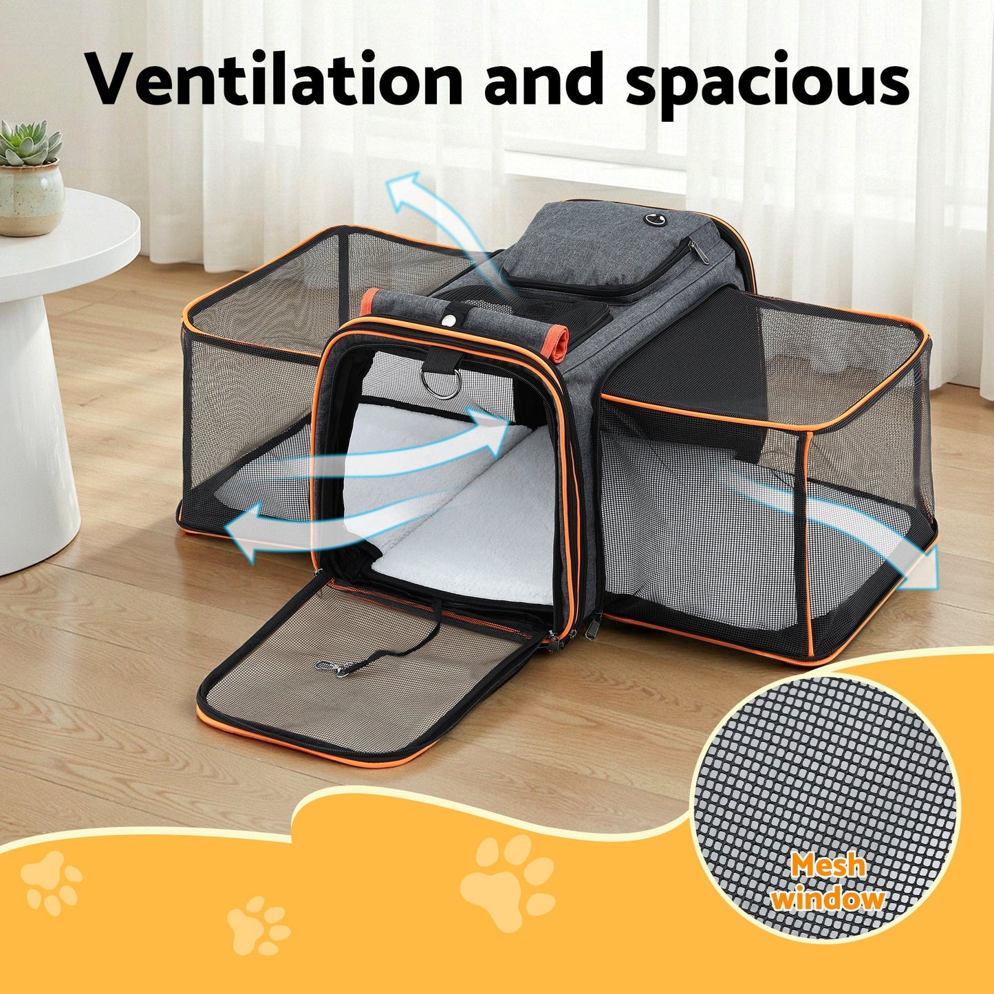 i.Pet Pet Care > Dog Supplies > Dog Carriers & Crates i.Pet Pet Carrier Bag Foldable Expandable Dog Cat Travel Cage Portable Car Kennel