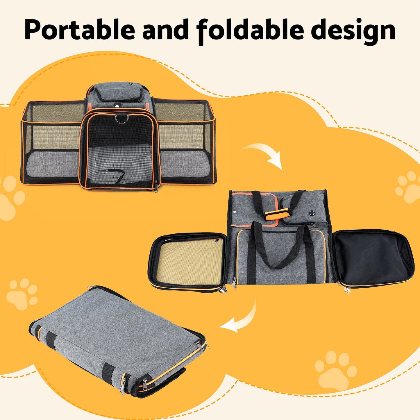 i.Pet Pet Care > Dog Supplies > Dog Carriers & Crates i.Pet Pet Carrier Bag Foldable Expandable Dog Cat Travel Cage Portable Car Kennel