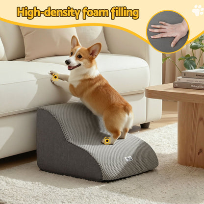 i.Pet Pet Care > Dog Supplies > Dog Steps & Ramps i.Pet Dog Ramp 2 Steps For Small Dogs Bed Sofa Car Foam Non-Slip Pet Cat Stairs