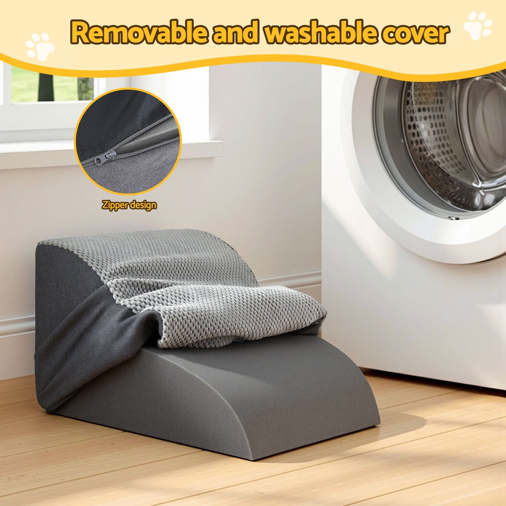 i.Pet Pet Care > Dog Supplies > Dog Steps & Ramps i.Pet Dog Ramp 2 Steps For Small Dogs Bed Sofa Car Foam Non-Slip Pet Cat Stairs