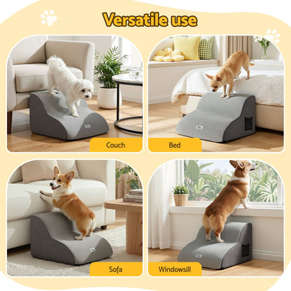 i.Pet Pet Care > Dog Supplies > Dog Steps & Ramps i.Pet Dog Ramp 2 Steps For Small Dogs Bed Sofa Car Foam Non-Slip Pet Cat Stairs