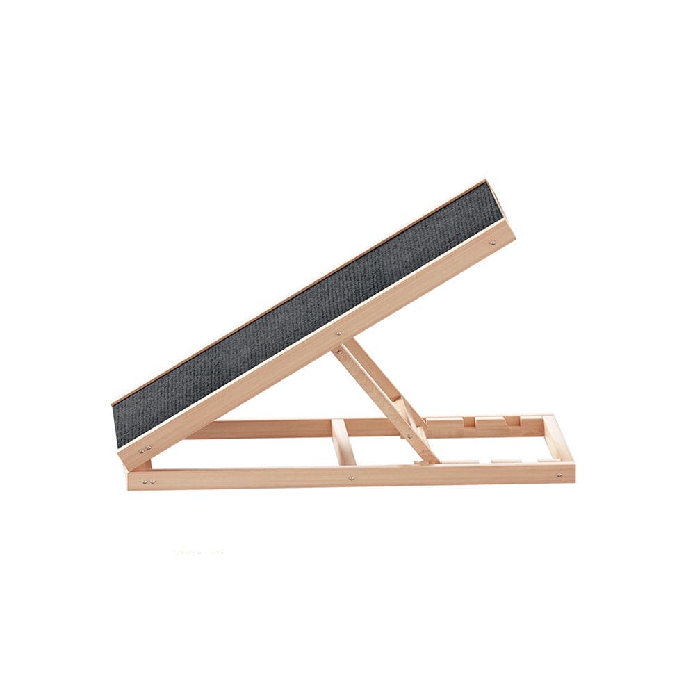 i.Pet Pet Care > Dog Supplies > Dog Steps & Ramps i.Pet Dog Ramp 70cm Adjustable Height Wooden Steps Stairs For Bed Sofa Car Foldable