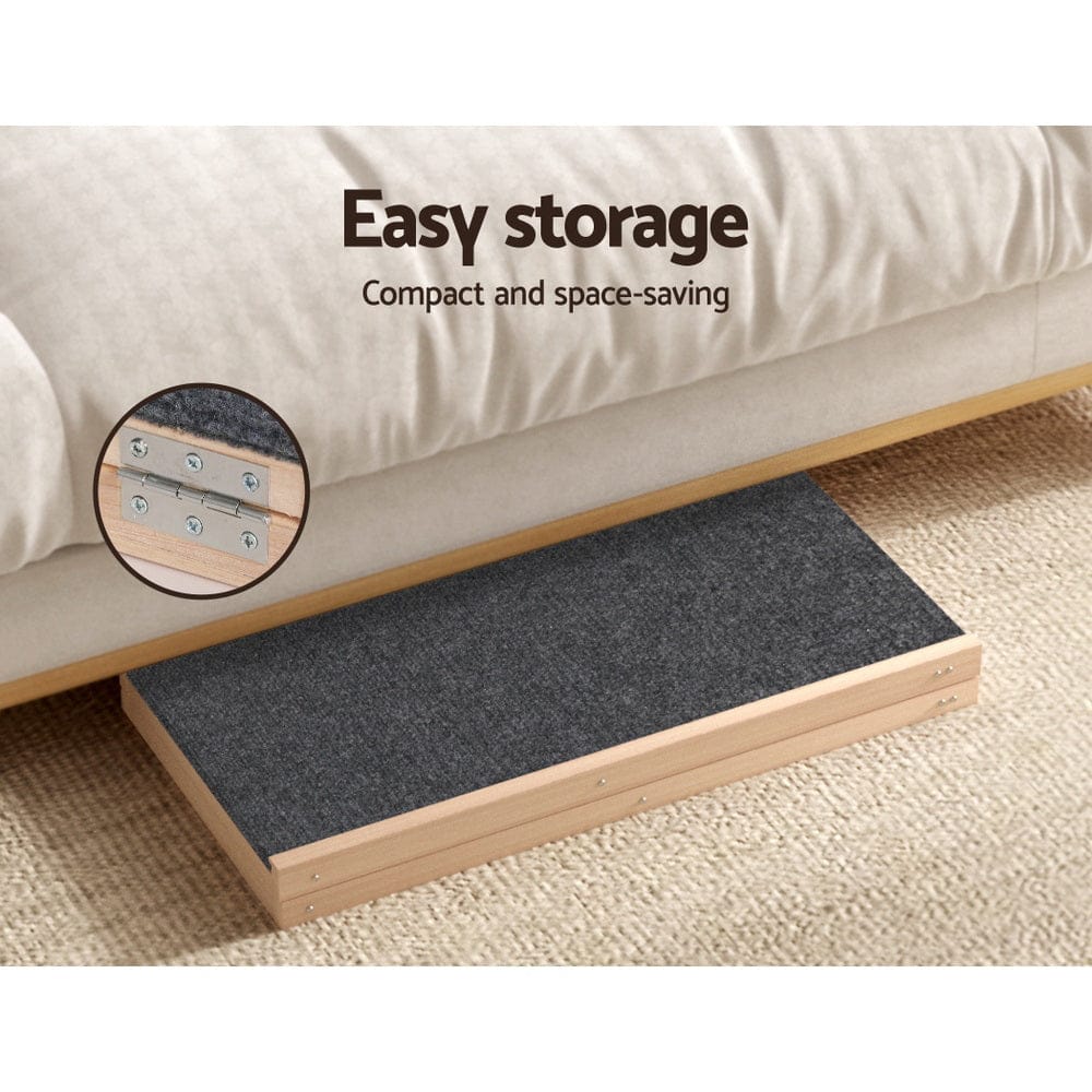i.Pet Pet Care > Dog Supplies > Dog Steps & Ramps i.Pet Dog Ramp 70cm Adjustable Height Wooden Steps Stairs For Bed Sofa Car Foldable