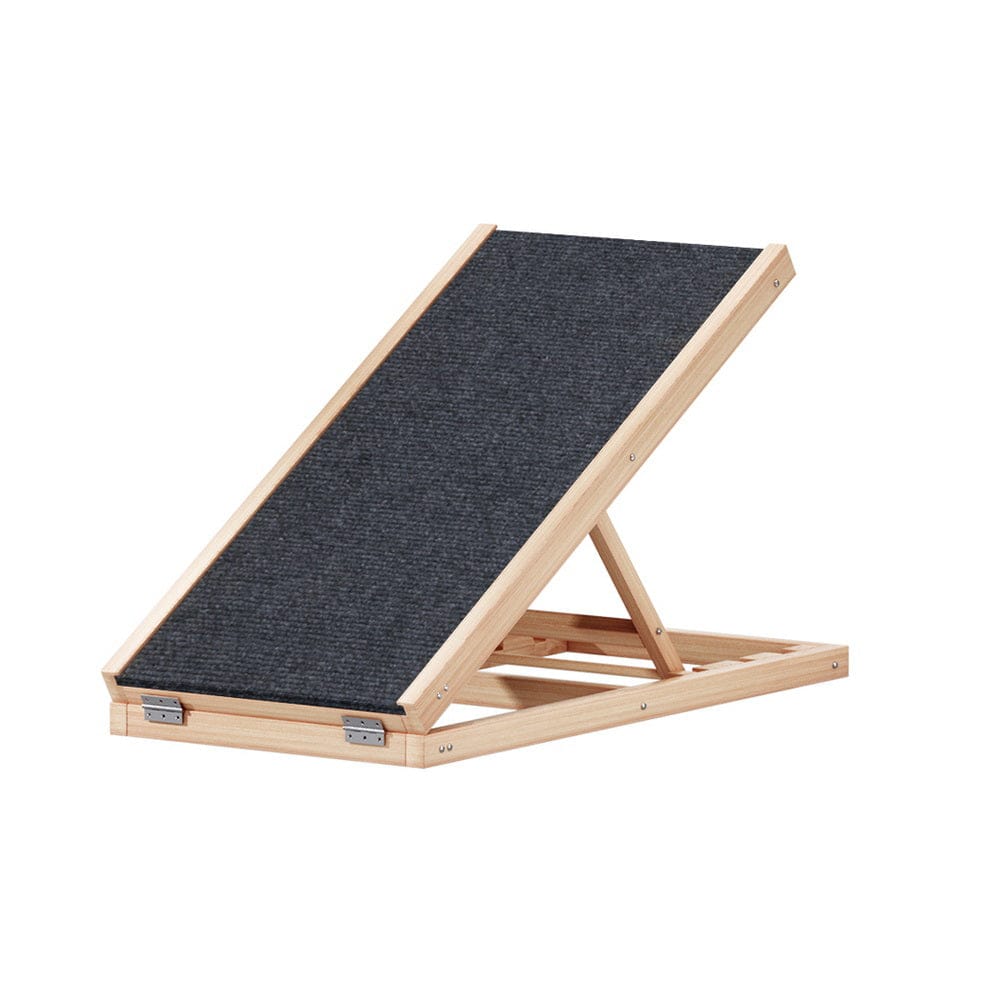 i.Pet Pet Care > Dog Supplies > Dog Steps & Ramps i.Pet Dog Ramp 70cm Adjustable Height Wooden Steps Stairs For Bed Sofa Car Foldable