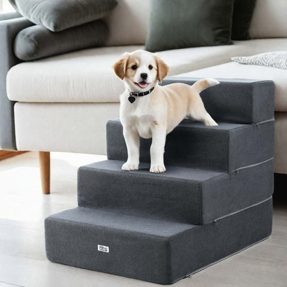 i.Pet Pet Care > Dog Supplies > Dog Steps & Ramps i.Pet Dog Ramp Foam Dog Cover Stairs Portable Cat Ladder For Sofa Bed 4 Steps