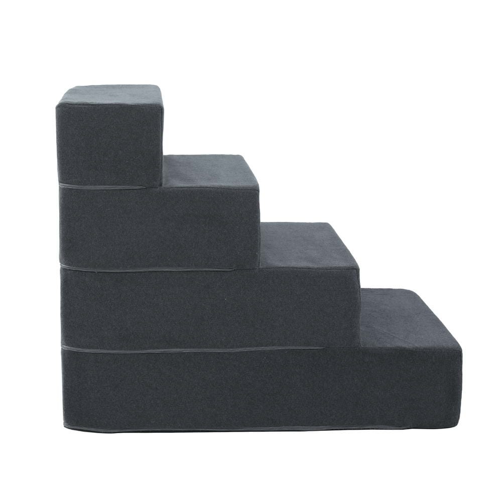 i.Pet Pet Care > Dog Supplies > Dog Steps & Ramps i.Pet Dog Ramp Foam Dog Cover Stairs Portable Cat Ladder For Sofa Bed 4 Steps