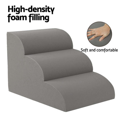 i.Pet Pet Care > Dog Supplies > Dog Steps & Ramps i.Pet Dog Ramp Steps Foam 3 Tier Pet Stairs For Bed Sofa Car Portable Indoor