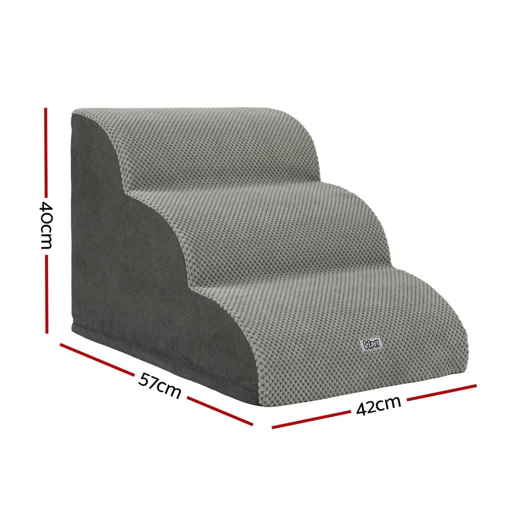 i.Pet Pet Care > Dog Supplies > Dog Steps & Ramps i.Pet Dog Ramp Steps Foam 3 Tier Pet Stairs For Bed Sofa Car Portable Indoor