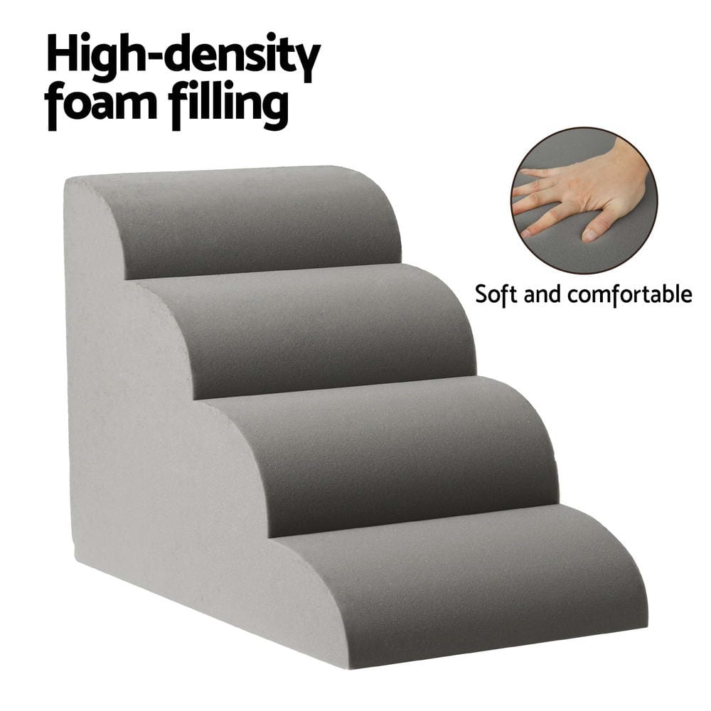 i.Pet Pet Care > Dog Supplies > Dog Steps & Ramps i.Pet Dog Ramp Steps Foam 4 Tier Pet Stairs For Bed Sofa Car Portable Indoor