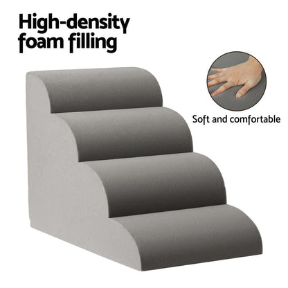 i.Pet Pet Care > Dog Supplies > Dog Steps & Ramps i.Pet Dog Ramp Steps Foam 4 Tier Pet Stairs For Bed Sofa Car Portable Indoor
